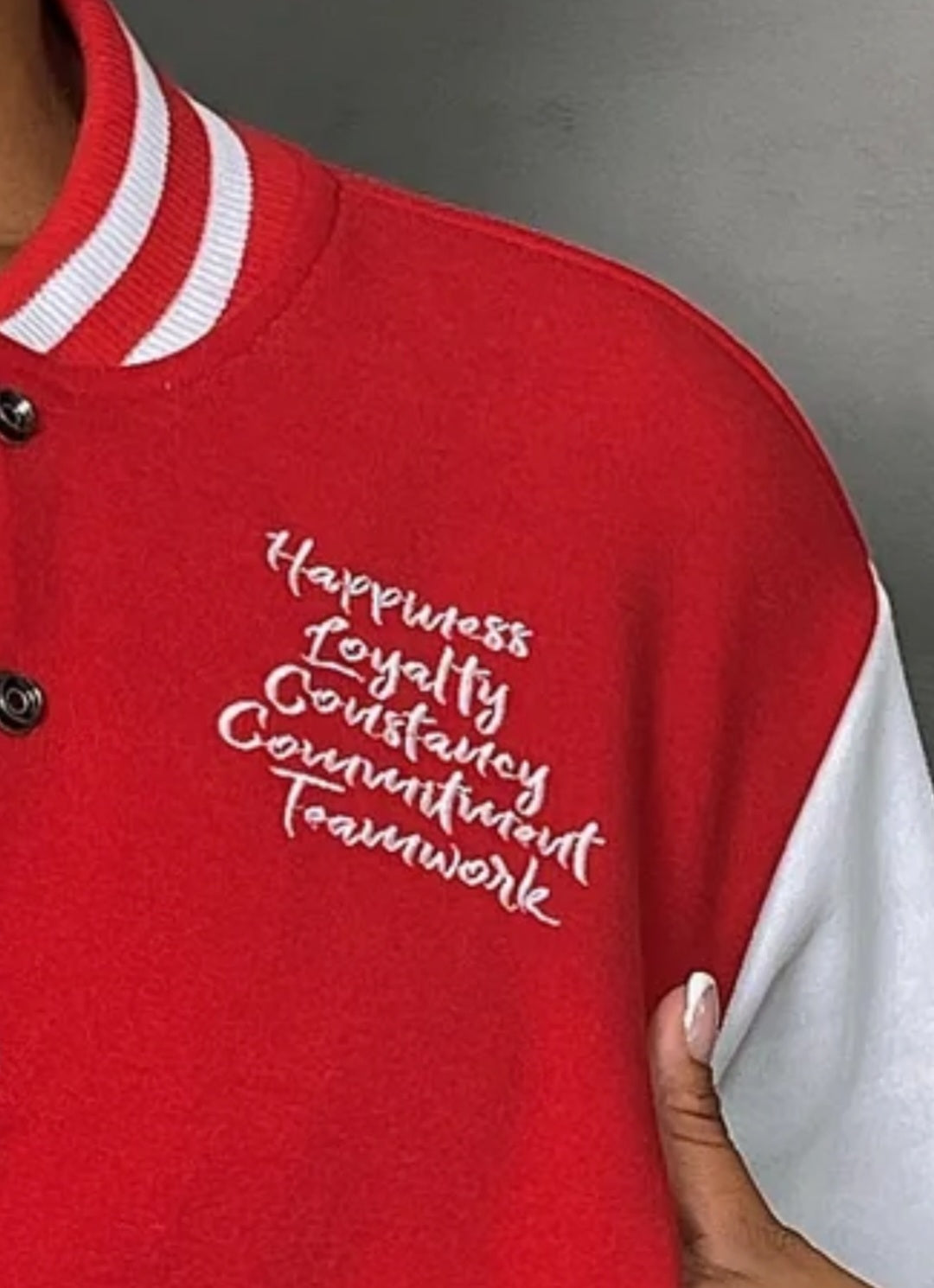 Fleece Crop Varsity Jacket