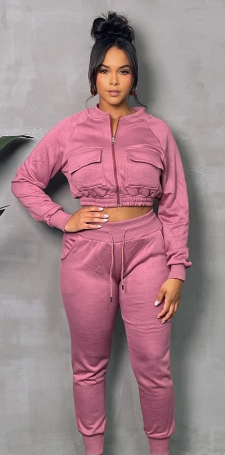 Fleece Zip-up Ladies Set