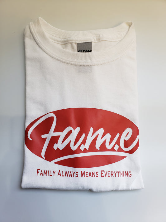 F.A.M.E White/Red T-Shirt