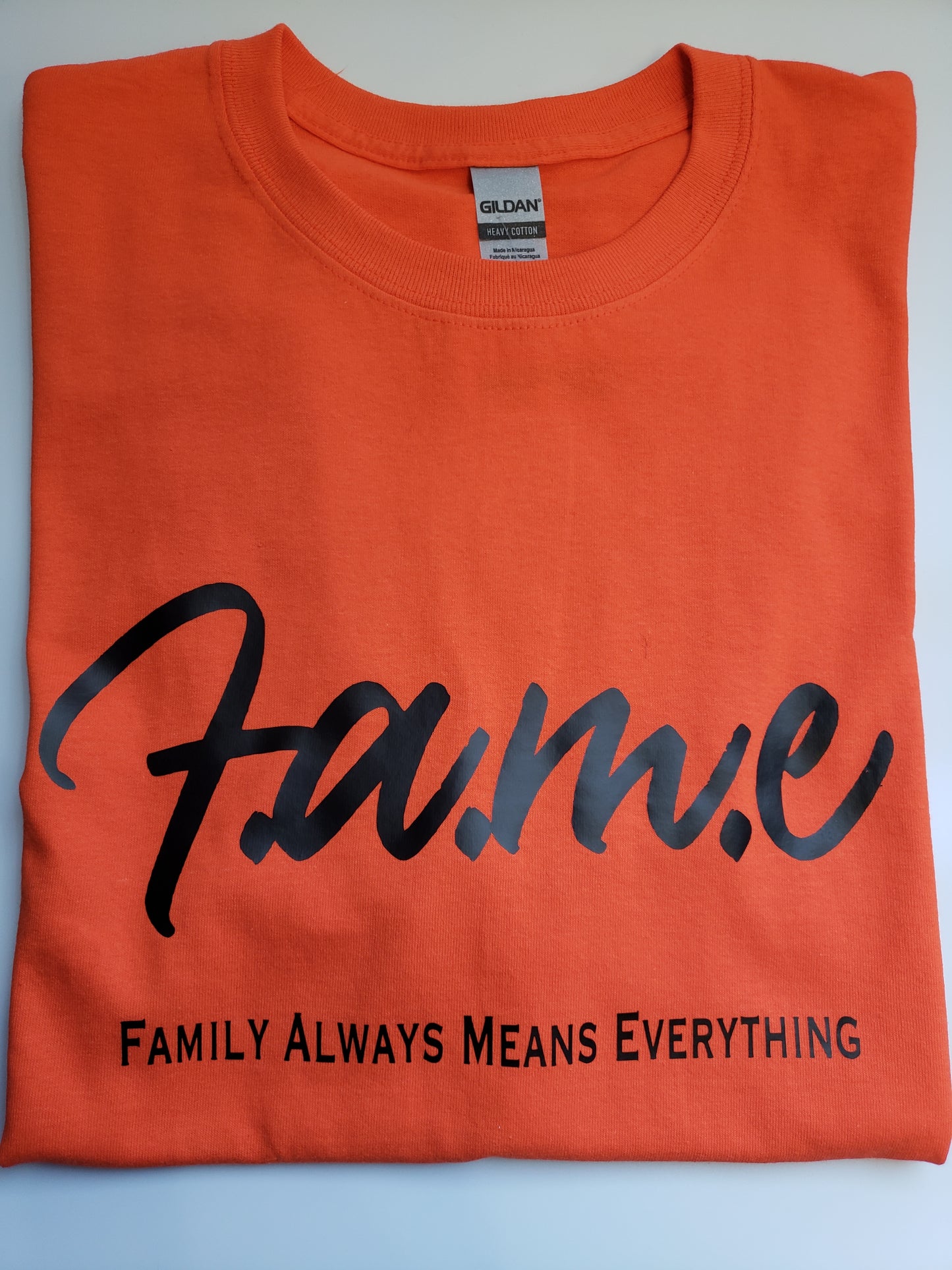 F.A.M.E Orange/Black T-Shirt (Design 2)
