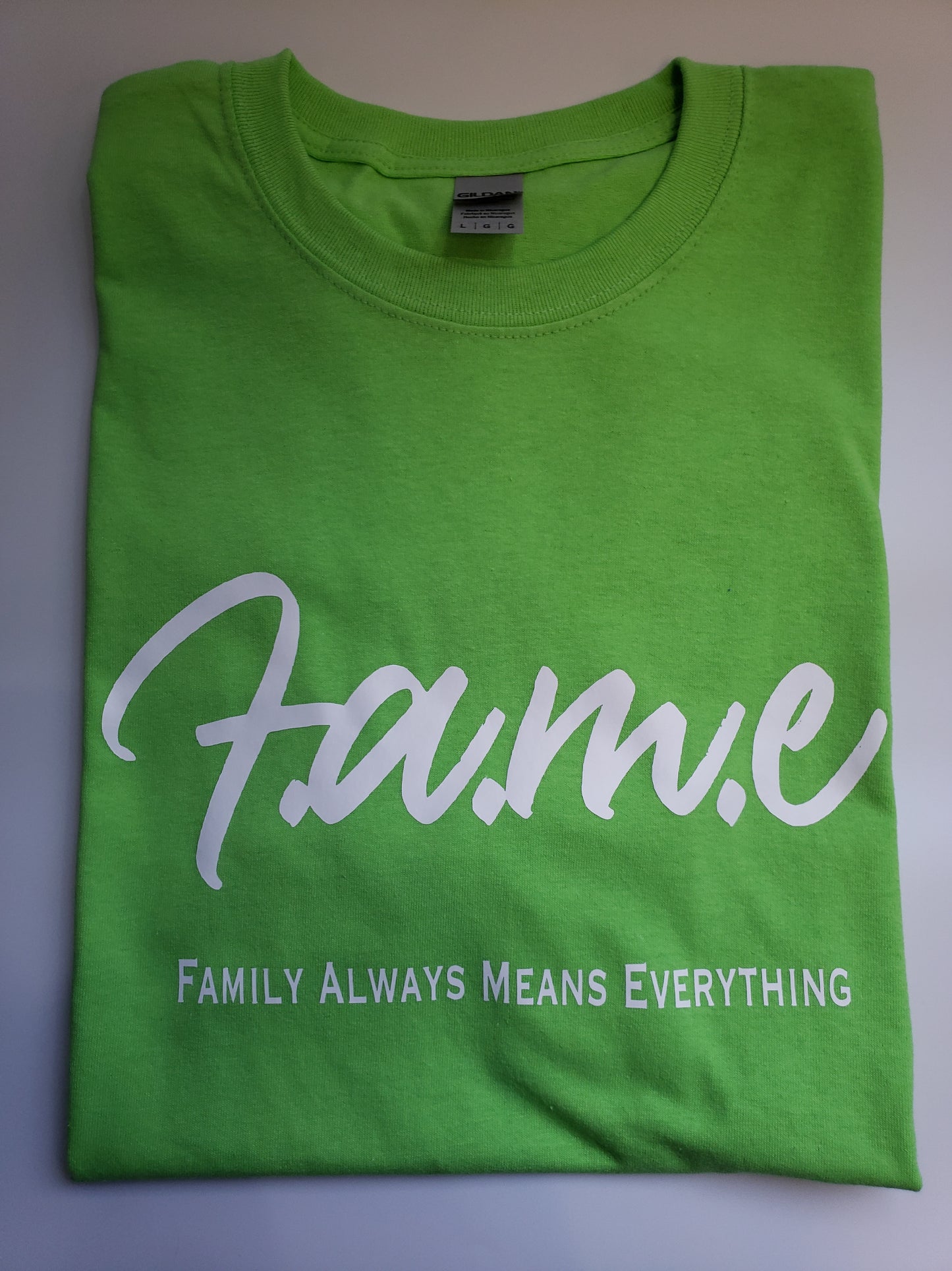 F.A.M.E Green/White T-Shirt (Design 2)