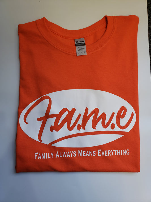 F.A.M.E Orange/White T-Shirt