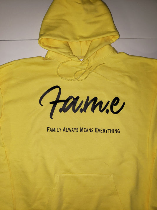 Original F.A.M.E Yellow/Black Hoodie (Design 2)